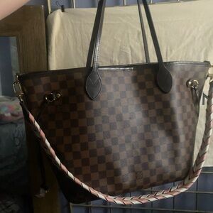 Louis Vuitton Brown and Black Checkered Tote